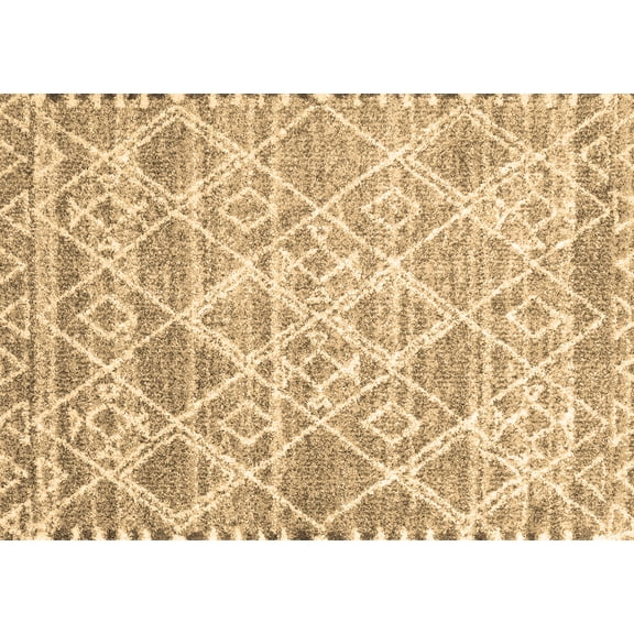 Ahgly Company Indoor Rectangle Abstract Brown Contemporary Area Rugs, 5' x 8'