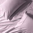 thumbnail image 2 of Royal Tradition Solid 300-Thread-Count, 100-Percent Cotton Percale Queen Bed Sheets Set, Lilac, 2 of 4