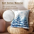 thumbnail image 4 of Snow Forest Pillow Covers Set of 2, Blue Snowflake Pine Trees Square Decorative Cushion Cover Soft Cotton Pillows Case White 18x18 Inch for Couch Bed Sofa, 4 of 4