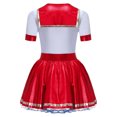 thumbnail image 4 of Moggemol Enfants Filles Marin JK Uniforme Brillant Manches Courtes Col à Revers Ligne A Robe Tutu de Ballet Rouge 12, 4 of 6