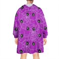 thumbnail image 2 of Wearable Oversized Blanket,Spider Web Halloween Pattern Wearable Blanket Hoodie for Adults,Cozy Hooded Blankets with Super Pockets,Super Warm Fuzzy Pullover for Women & Men, 2 of 6