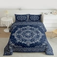thumbnail image 2 of Manfei Boho Exotic Style Bedding Comforter Set,Retro Victorian Floral Twin Comforter Sets,White Blue Bedding Set For Adults,Microfiber Bedroom Decor Reversible,2pcs, 2 of 8