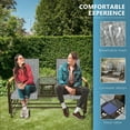 thumbnail image 3 of Outsunny Outdoor 2-Person Glider Bench with Table, Outside Breathable Mesh Swing Chair for Patio, Garden, Backyard, Porch, Gray, 3 of 9
