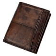 thumbnail image 2 of Cartera BLESIY de cuero PU para hombre abatible lateral plegable gran capacidad Marrón Oscuro, 2 of 8