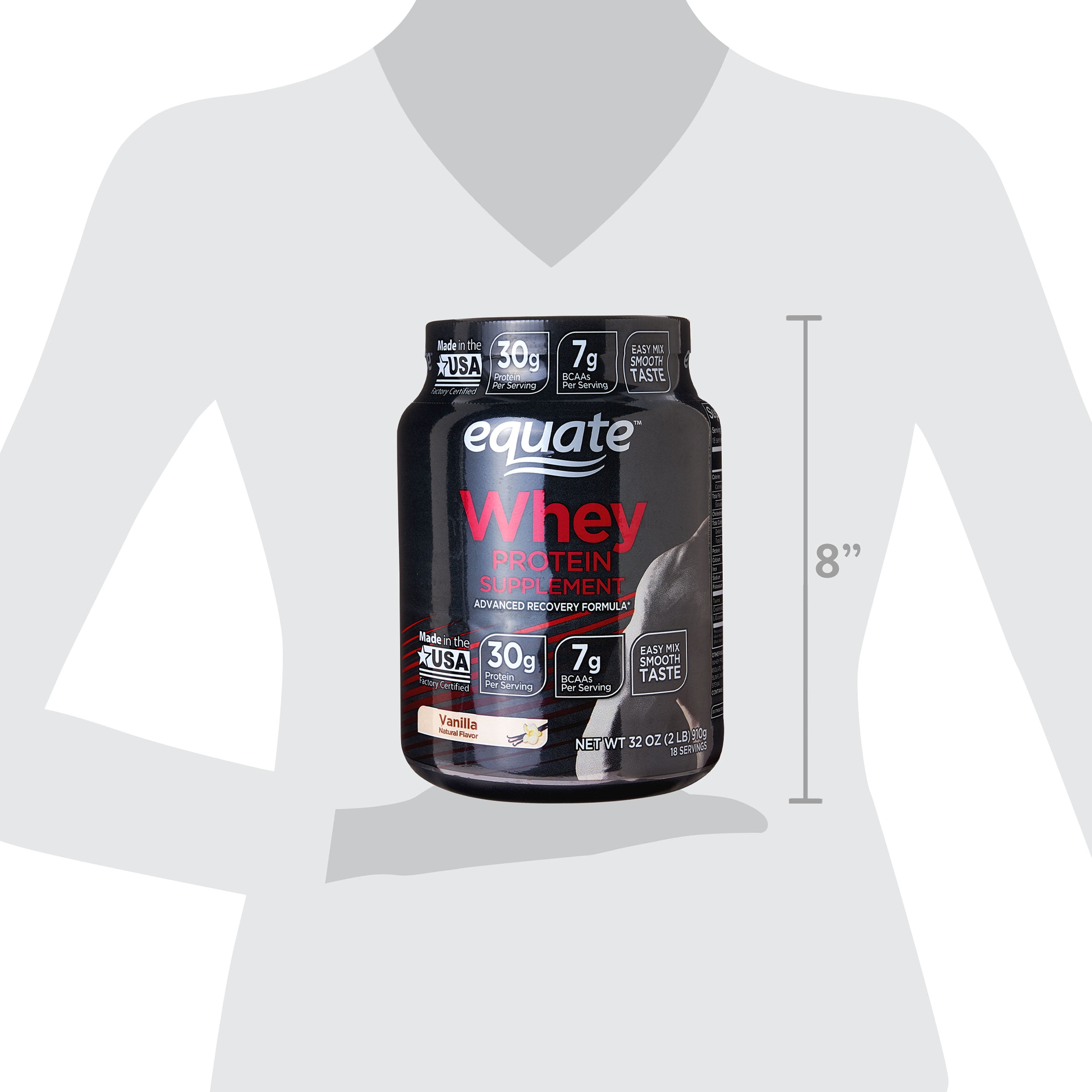 Equate Smooth Vanilla Whey Protein Supplement, 32.38 oz