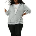 thumbnail image 6 of Agnes Orinda Women's Plus Size Athletic Zip-Up Hoodies Jacket with Pockets, 6 of 7