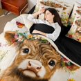 thumbnail image 4 of Castle Fairy Highland Cow Twin Bedding Sets,Colorful Flowers Bedding Comforter Set, 4 of 8
