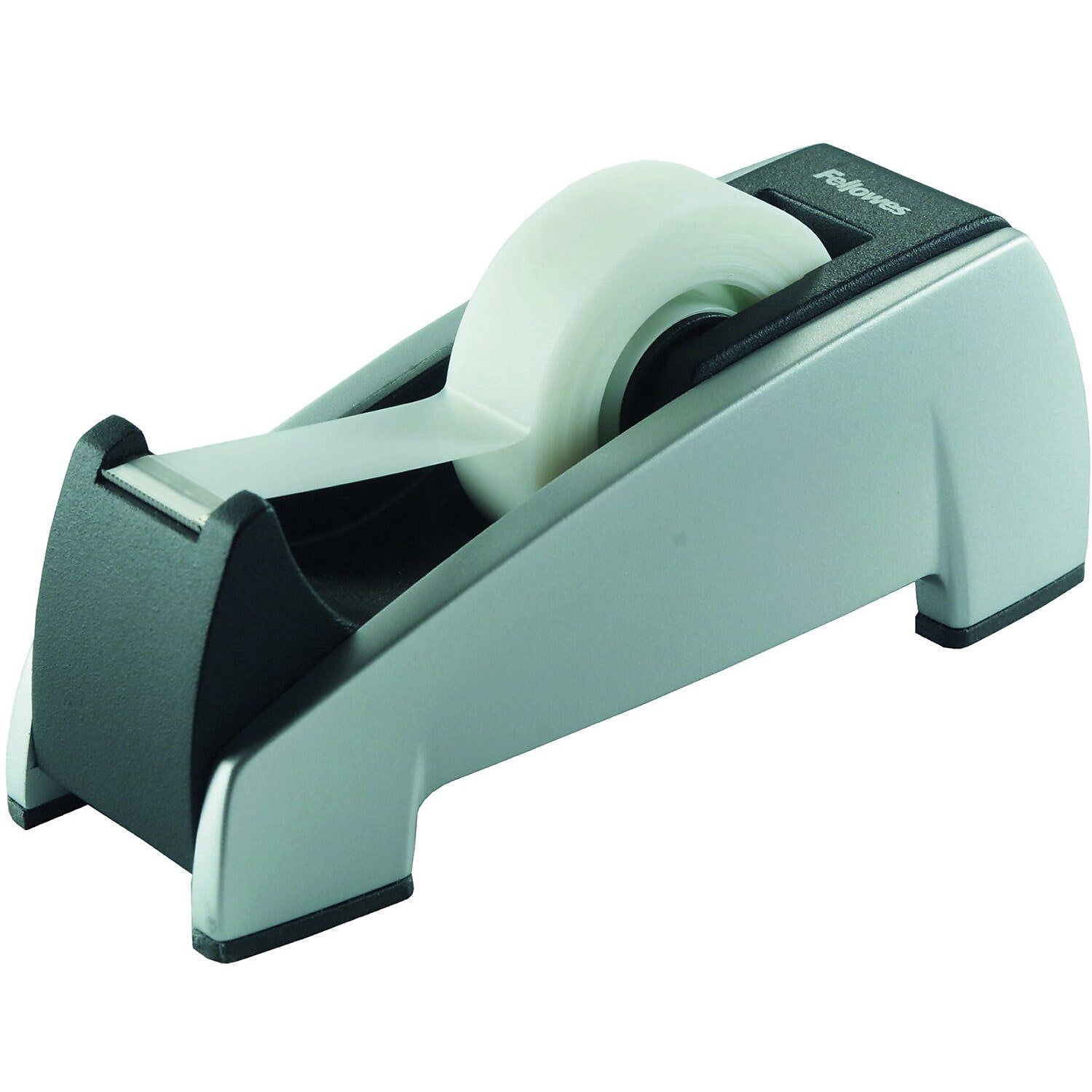 Office Suites Desktop Tape Dispenser, 1" Core, Plastic, Heavy Base, Black/silver