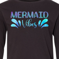 thumbnail image 4 of Inktastic Mermaid Vibes Text in Blues Long Sleeve Youth T-Shirt, 4 of 5