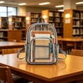 thumbnail image 6 of Backpack Clear PVC Stadium Approved Transparent See Through Book Bag Lightweight Waterproof 10.2in Sports Concert Travel Daypack by MPOISVA, 6 of 7