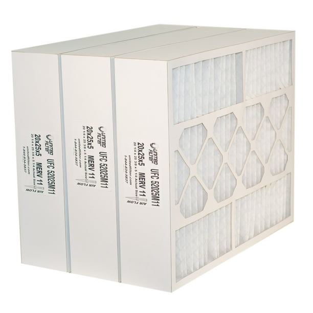 United Filter M8-1056 20x25x5 Compatible MERV 11 Plissé HVAC AC Filtres à Air de Four (3 Pack)