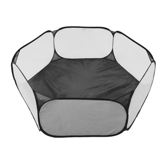 MGAXYFF Small Portable Breathable Pet Playpen for Small Animals with Tent, Black