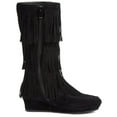 thumbnail image 2 of New Girls Suede Fringe Tassel Moccasin Faux Suede Fashion Children Boots Shoes (Black- Snowball, Little Kid 11), 2 of 2