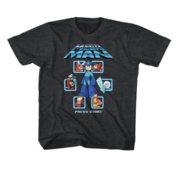 Mega Man Select Screen Remix Black Heather Children's T-Shirt