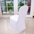 thumbnail image 4 of DPTALR 1pcs White Flat Arched Front Covers Spandex Lycra Chair Cover Wedding Party A, 4 of 5