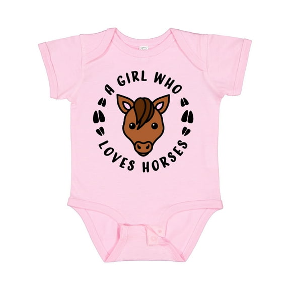 Inktastic A Girl Who Loves Horses Boys or Girls Baby Bodysuit