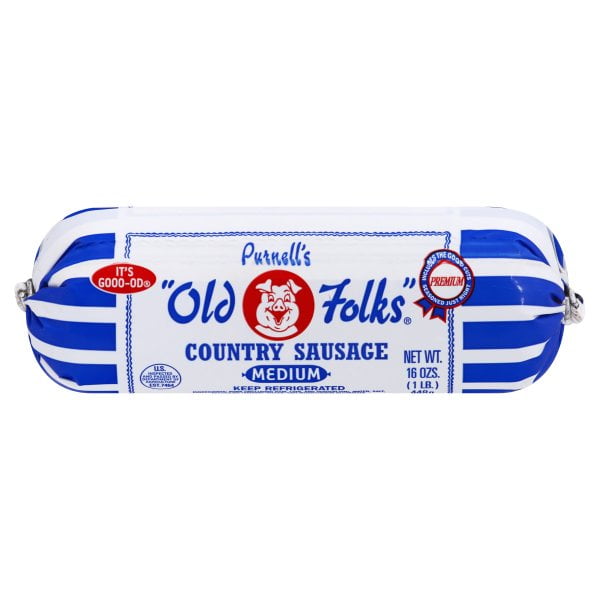 Purnell's Old Folk's ,Country Sausage Roll, Pork,16 Ounces, Medium
