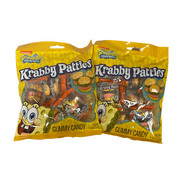 Nickolodeon Sponge Bob Squarepants Krabby Patties Gummy Candy Pack of 7 Patties; Set of 2 Packs