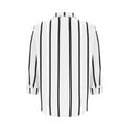 thumbnail image 3 of EchfiProm Womens Collared Shirts Black Lapel Tops Long Sleeve Fall Button down Pullover Striped for Women Elegant, 3 of 4