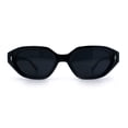 thumbnail image 5 of Retro Vintage Style Hipster Beveled Plastic Geometric Cat Eye Sunglasses All Black, 5 of 8