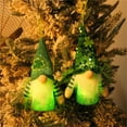thumbnail image 5 of Tyidzon St Patricks Day Gnome Ornaments, Light Up Plush Green Gnomes with Shamrock for St. Patricks Day Decorations Irish Festival Faceless Doll Gnome Gifts for Kids Women Men Shelf Table Decor, 6.3", 5 of 9