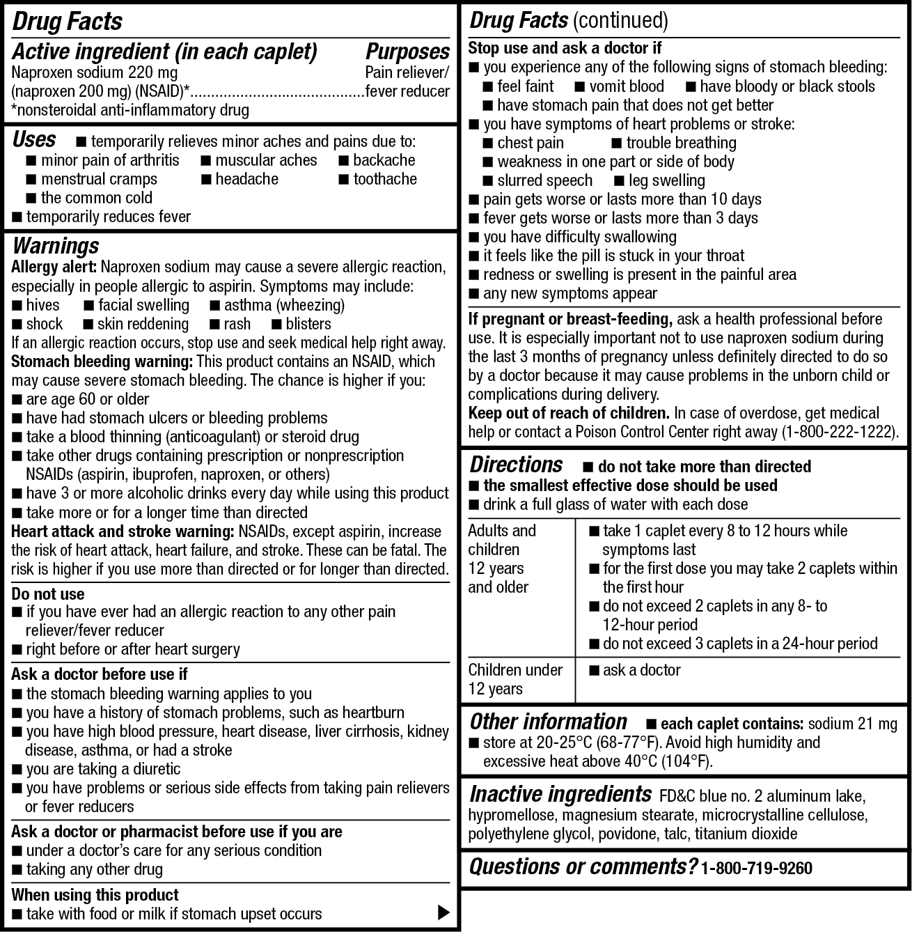 Buy Kirkland Signature Naproxen Sodium 220 mg., 400 Caplets Online at