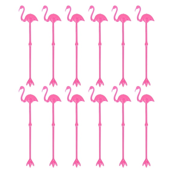 FONDOTIN Beverage Mixing Stirring Sticks Flamingo Shaped 12Pack