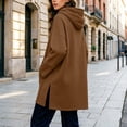 thumbnail image 7 of Asxite Women Fall Winter Tops Round Neck Long Sleeve Hooded Drawstring Side Slit Pocket Loose Pullover Solid Shirts, 7 of 7