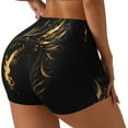 thumbnail image 2 of Kdxio Black And Gold Fire Dragon Print Workout Shorts for Women Seamless Soft Smooth Gym Yoga Scrunch Active Shorts, 2 of 5