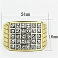 thumbnail image 2 of Luxe Jewelry Designs Men's Two Tone Gold Ion Plated Stainless Steel Ring with Clear Crystals - Size, 2 of 4