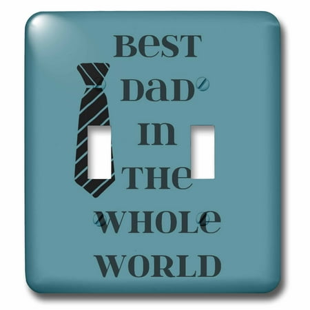 3dRose Best Dad in the World Black Tie - Fun Fashion - Art - Double Toggle Switch (Best Tie Maker In The World)