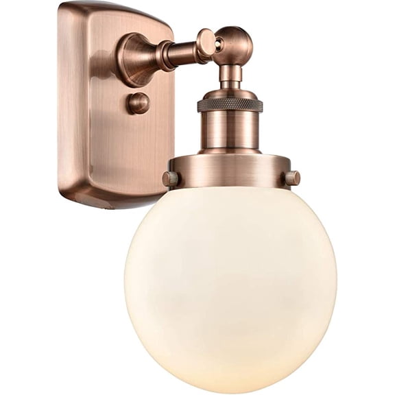 Innovations 916-1W-AC-G201-6-LED Beacon 1 Light Sconce part of the Ballston Collection, Antique Copper