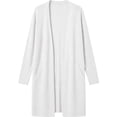 thumbnail image 4 of uublik Jackets for Women Trendy White Outdoor Open Front Casual Long Fall Winter Coat with Pockets, 4 of 5