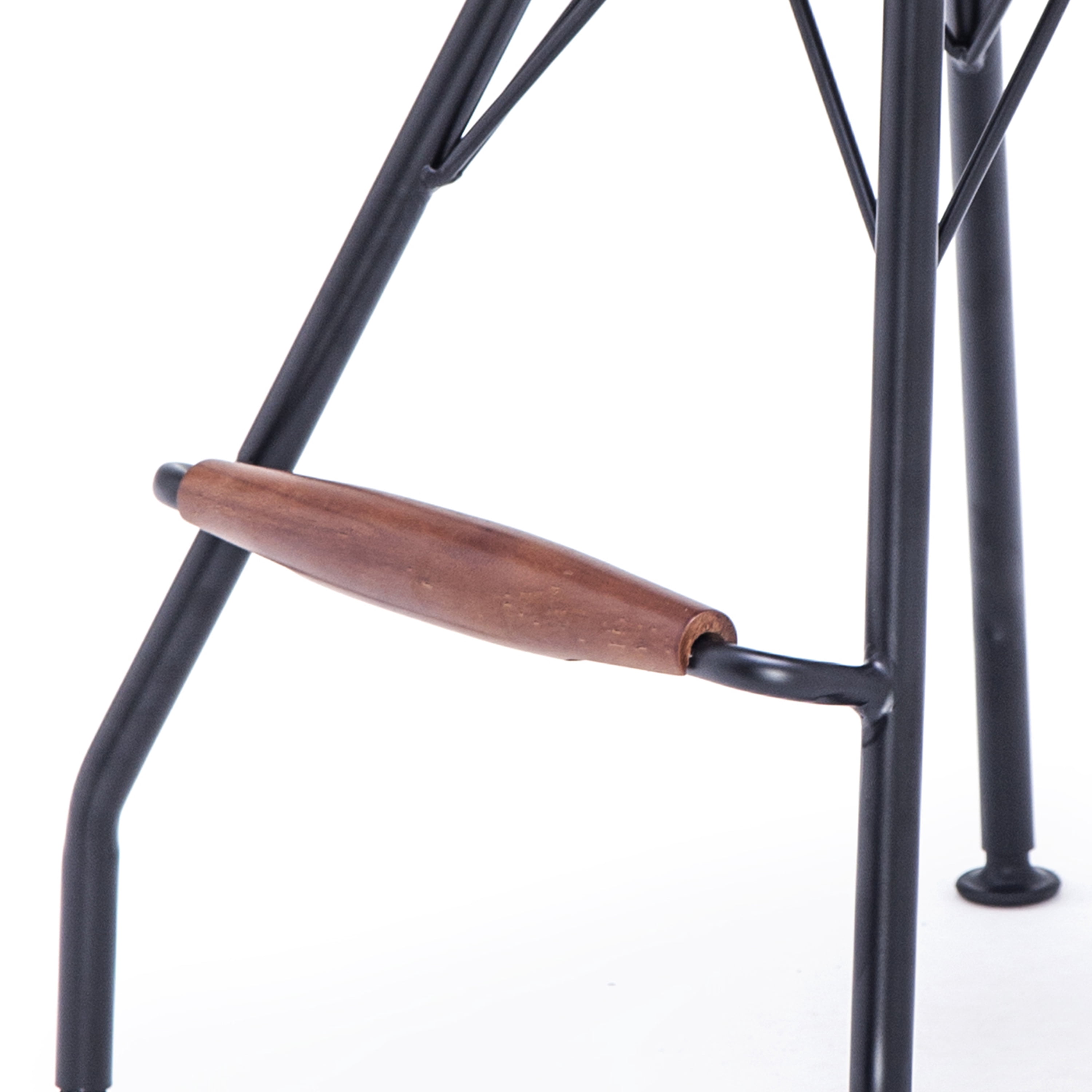 30" Counter Height Bar Stools Set of 2, Industrial Metal Bar Chairs with Faux Leather Seat & Wood Footrest, Farmhouse Kitchen Island Stools