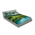 thumbnail image 2 of Ambesonne Landscape Fitted Sheet & Pillow Sham Set, Zelenci Pond Slovenia, Queen, Green Aqua, 2 of 2