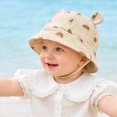thumbnail image 4 of CAUYDY 18 Months Toddler Sun Hat 9-12 Months Baby Infant Girls Summer Cute Wide Brim Bucket Hats 2T 3T 4T Kids Boys Girls Adjustable Sun Protection Beach Hat (Sizes 3-12 Months,Brown), 4 of 6