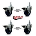 thumbnail image 2 of 3.5 Inch Solid Polyurethane 10MM Threaded Stem Caster Set with Brake, 2 of 2