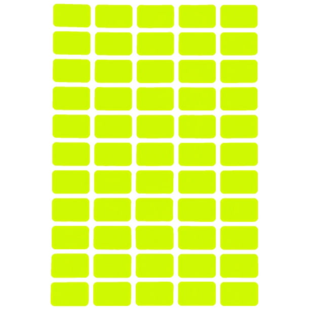 Royal Green Small Price Stickers 1 Inch X 5 8 Inch Rectangular Removable Label In Neon Yellow 25 5mm X 16 Mm 1375 Pack Walmart Com Walmart Com