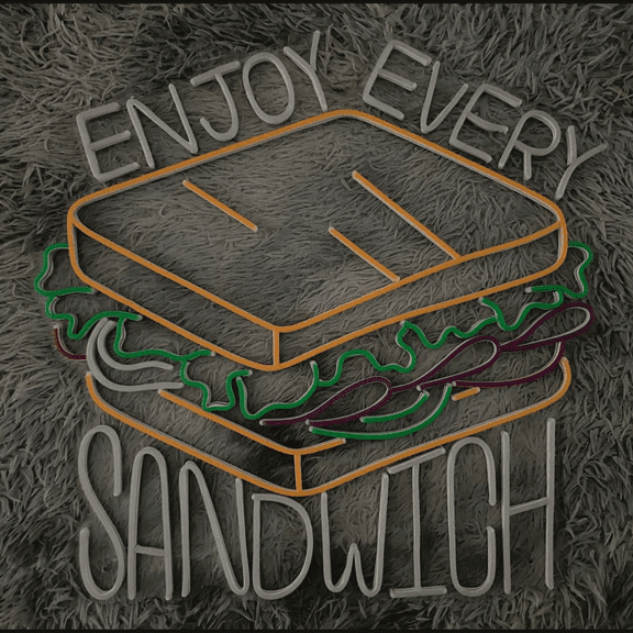 Enjoy Every Sandwich Neon Sign, Sandwich Store Sign Decor