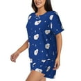 thumbnail image 2 of Bixox Women's Moon Lamb Printed Pajama Set 2 Piece Lounge Set Top and Shorts Soft Pajamas, Shorts with Pockets, 2 of 7