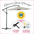 thumbnail image 4 of CorLiving Persist 9ft Tilting Cantilever Patio Umbrella with Powder Coated Steel Frame, Warm White, 4 of 7