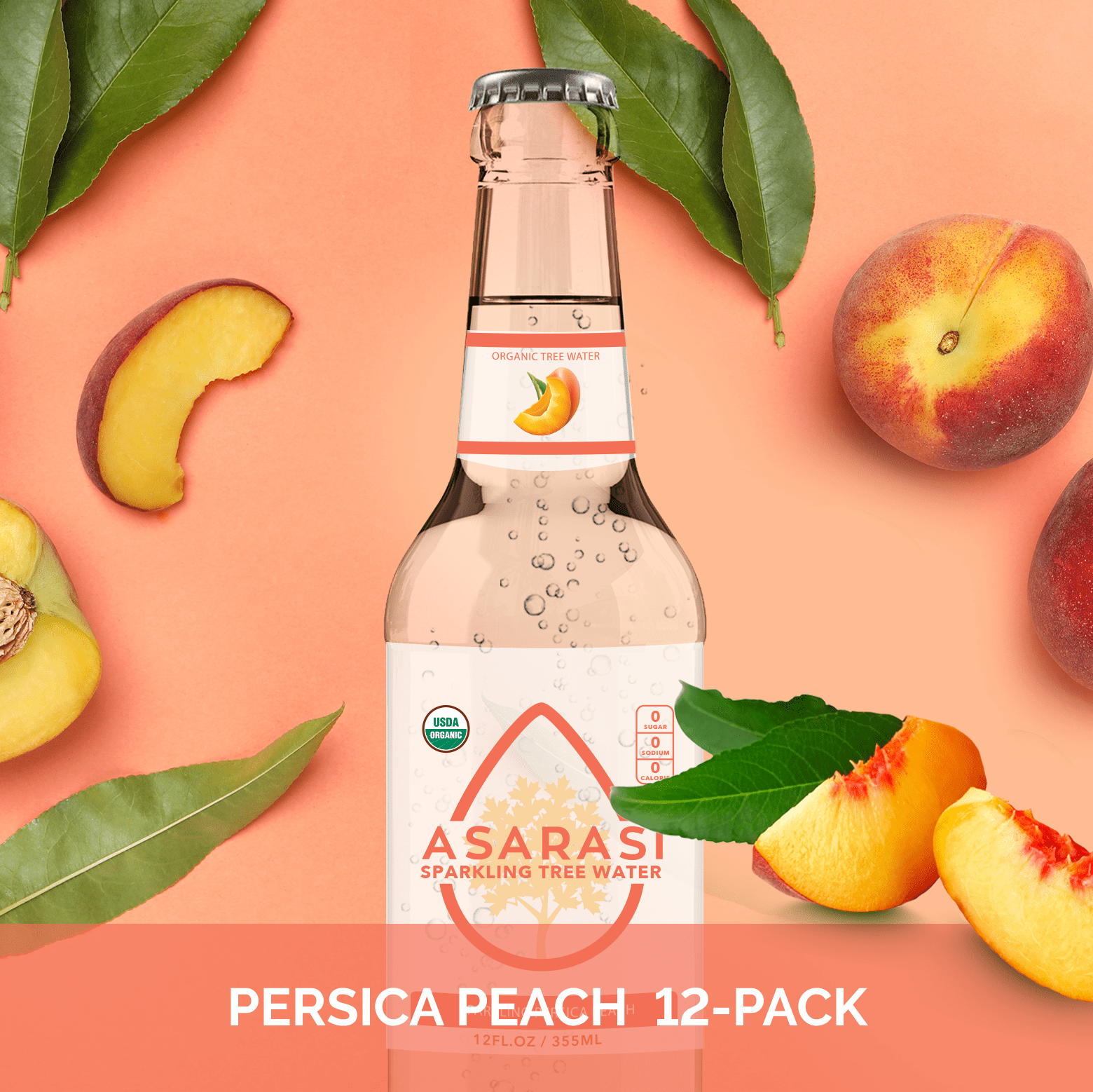 Asarasi Organic Sparkling Persica Peach Tree Water