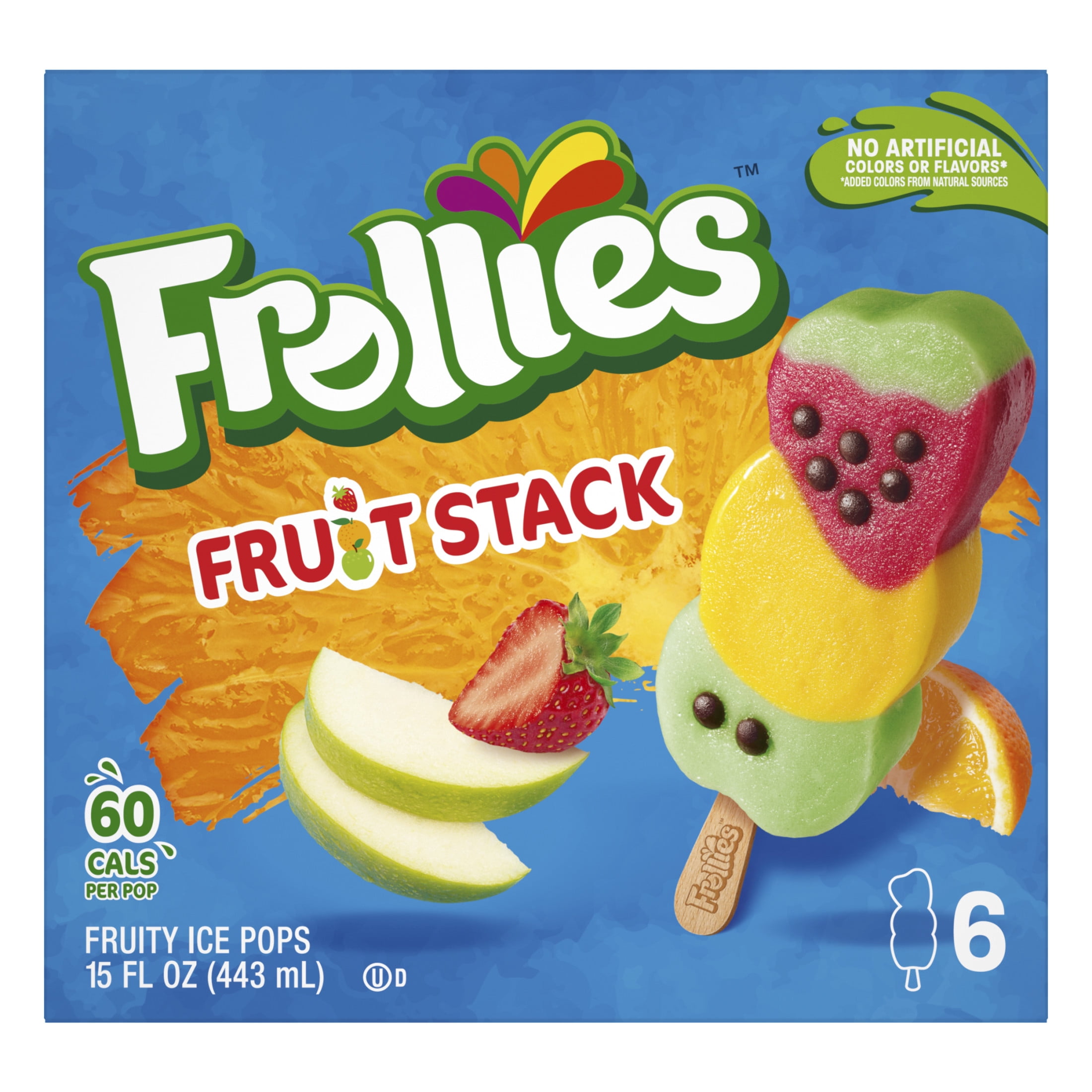 Frollies Fruit Stack Fruity Ice Pops 15 oz, 6 Count Cardboard Box Frozen