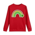thumbnail image 4 of Craaazy Women's St. Patrick's Day Love Heart Printed Crewneck Long Sleeve Shirts Gifts, 4 of 7