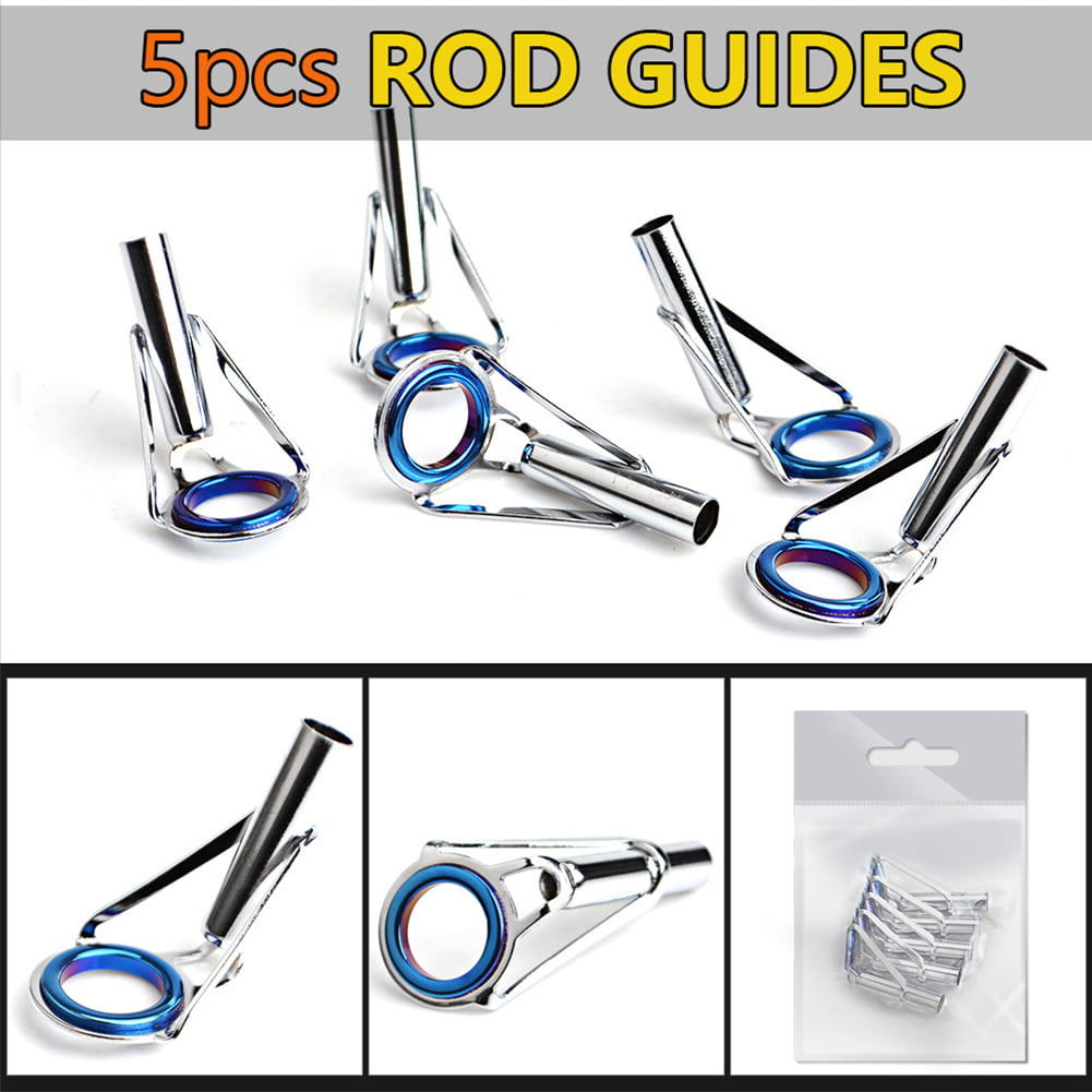 5Pcs/pack Stainless Steel Eye Repair Kit Fishing Rod Guide Ring Parts DIY Top 