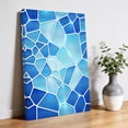 Visual Reference: Blue Mosaic Canvas Wall Art For Living Room Modern Abstract