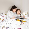 thumbnail image 4 of Castle Fairy Minimal Surfer Character 7-Piece Twin Bedding,Colorful Surf Board Seamless Bedding Comforter Set,Pink Yellow,Reversible, 4 of 7