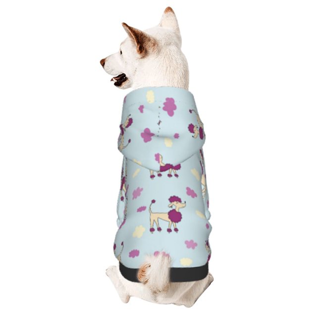 Fotbe Poodle Dog Sudadera con Estampado para Perros Pequeños – Suéter con Capucha para Mascotas, Tela Suave de Forro Polar con Bolsillo-Medium
