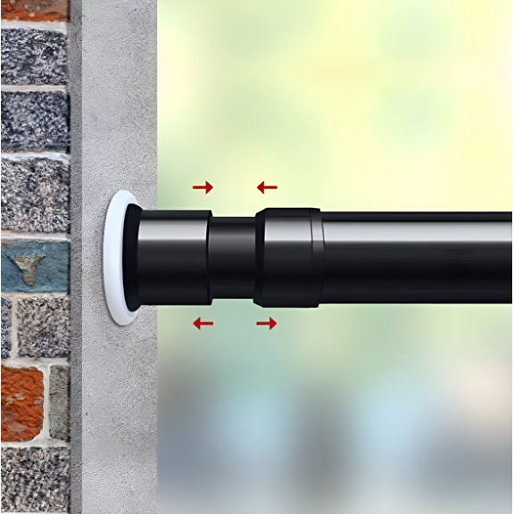 Vailge Room Divider Tension Rods, Premium Curtain Tension Rods,122-150 Inch,No Drilling, Adjustable Large Window Stall Tension Pole-Black