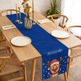 thumbnail image 3 of Merry Christmas Table Runner - 36 Inch Long, Kitchen Dining Table Runner Dresser Scarves, Blue Winter Xmas Hat Deer Snowflake Farmhouse Decor for Coffee Tables Wedding Party Banquet, 3 of 8